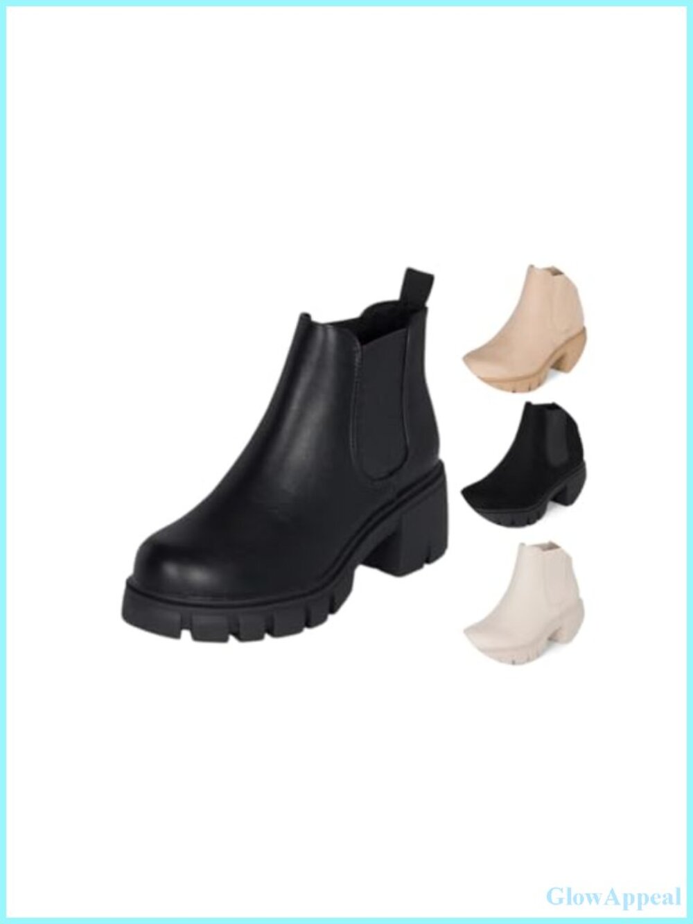 Womens Platform Ankle Boots Chunky Block Heel Chelsea Booties Lug Sole Combat